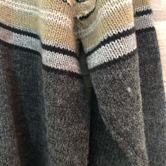 Vintage Zip Up Neutral Wool Blend Turtleneck Knit Cardigan Sweater Small - Picture 7 of 10